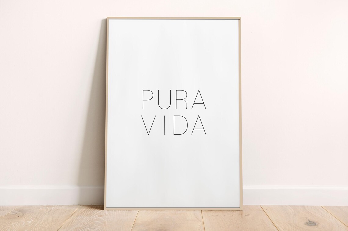 Pura Vida Costa Rica Minimalist Travel Poster