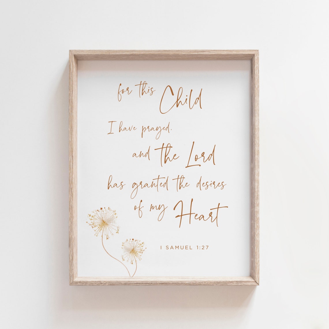 For This Child I Have Prayed 1 Samuel 127 Scripture Nursery Poster