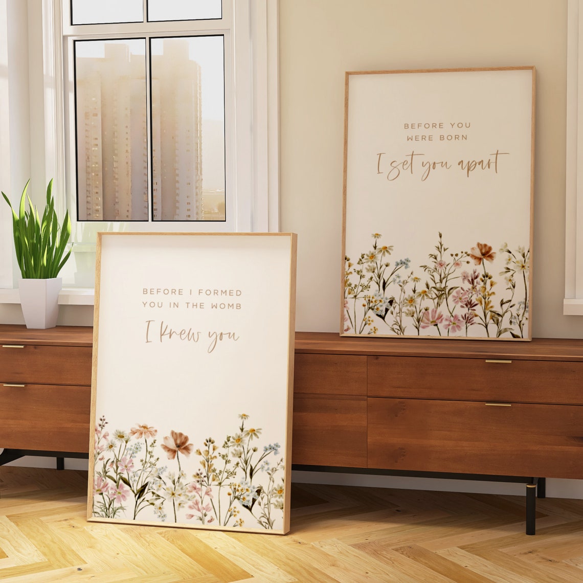 Jeremiah Scripture Pair Before You Were Born Floral Nursery Poster