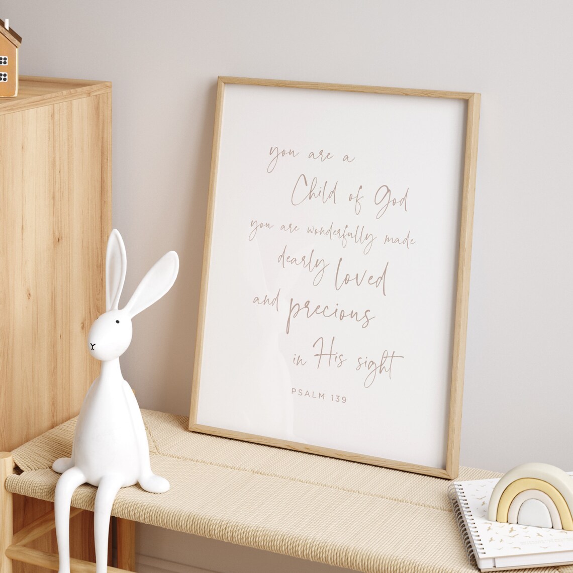 Psalm 139 Christian Nursery Scripture Art Print
