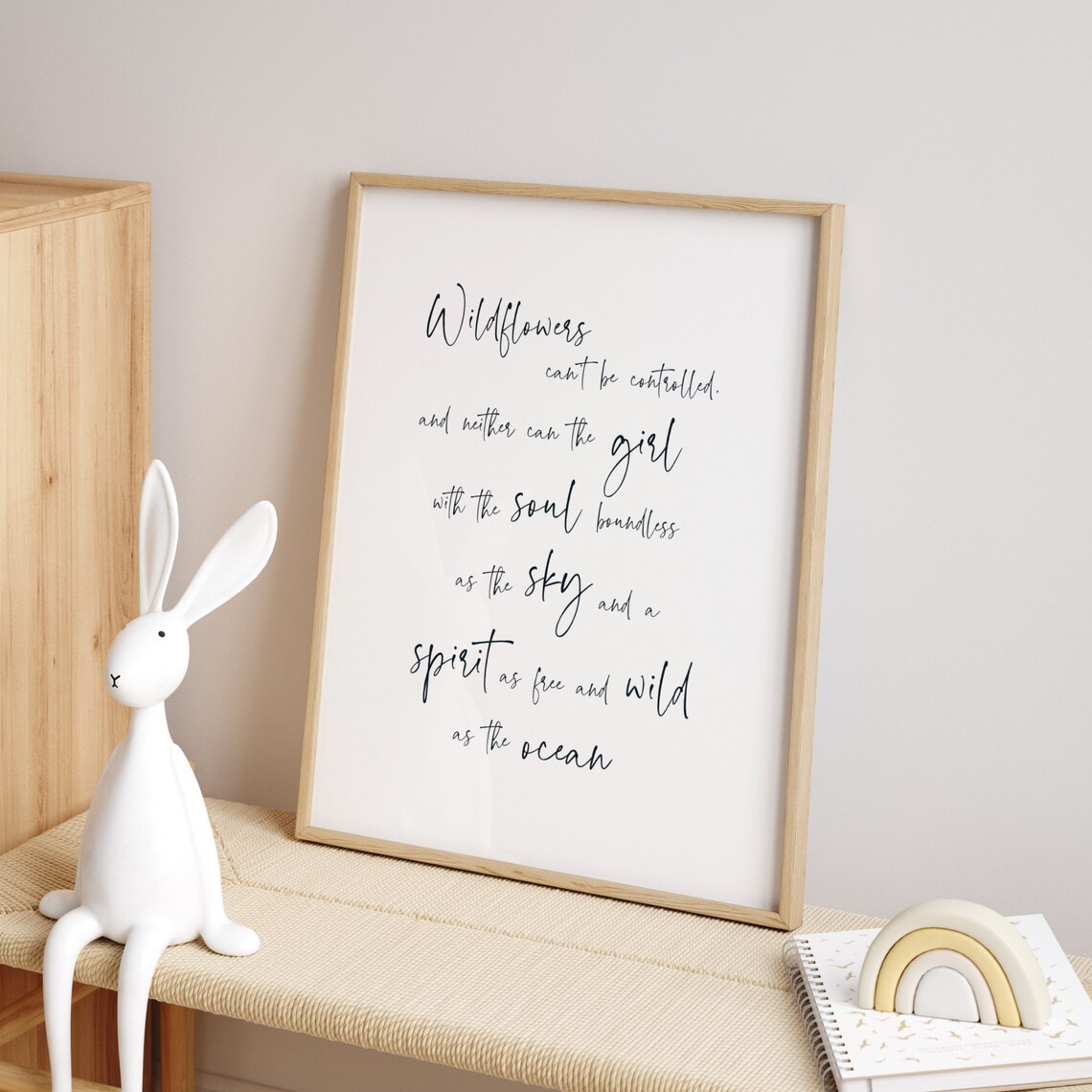 Minimalist Wildflowers Nursery Wall Art Print