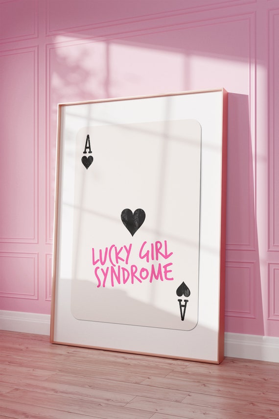 Ace Of Hearts Poster Lucky Girl Syndrome Print Retro Playing Card Wall Art Trendy Ace Card Artwork Girly Wall Decor Y2k Decor
