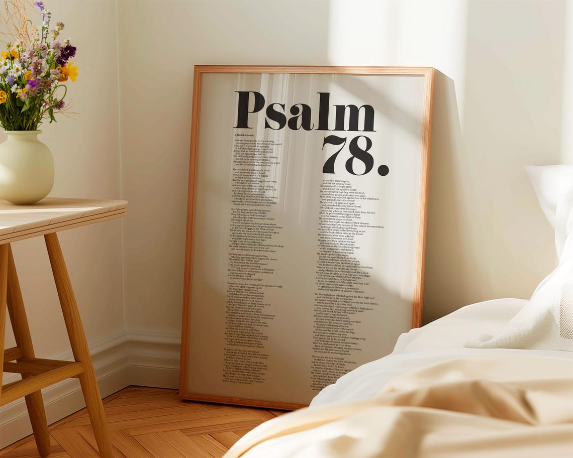 Psalm 78 Full Text Bible Verse Wall Art Modern Scripture Poster Psalm Quotes Baptism Baby Shower Birthday Gift Idea - Image 5