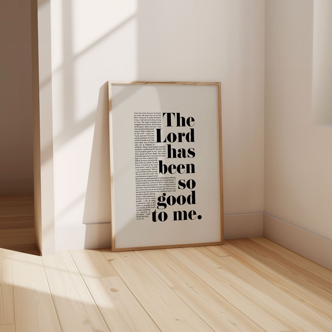 Psalm 116 The Lord Has Been So Good To Me Bold Serif Bible Verse Wall Art - Image 5