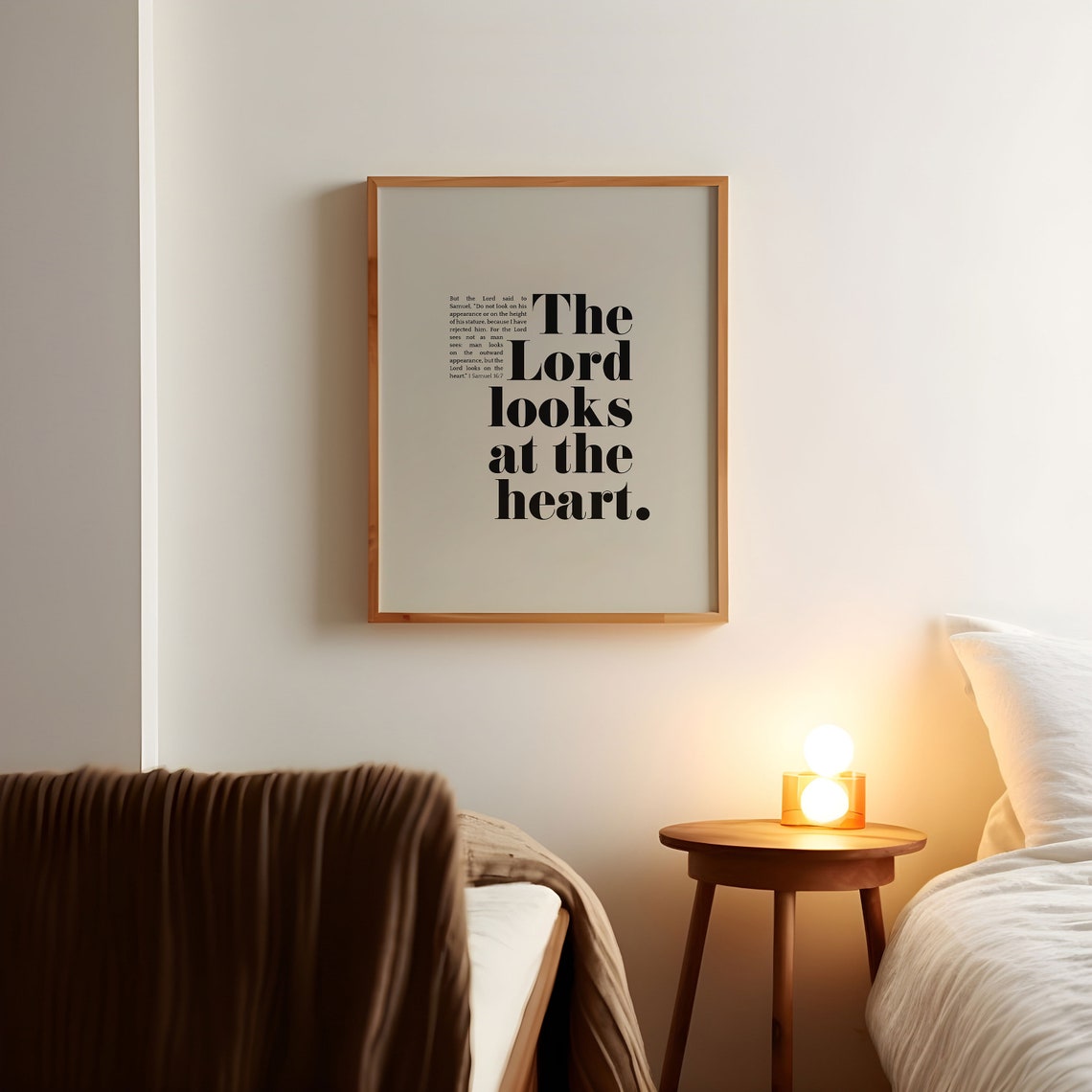 1 Samuel 16 7 The Lord Looks At The Heart Bold Serif Bible Poster - Image 3