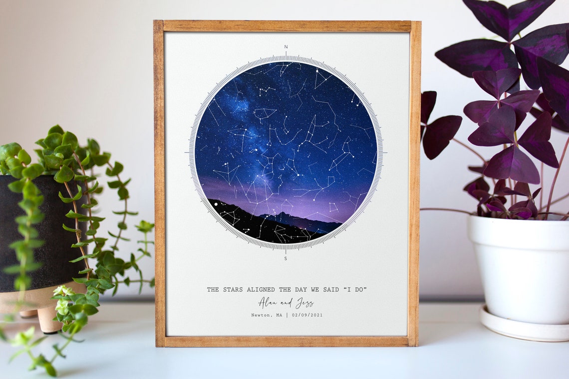 Custom Constellation Star Map Night Sky Art Print - Image 2