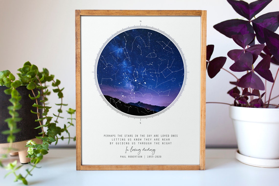 In Memory Custom Star Map, Bereavement Poster Print - Image 5