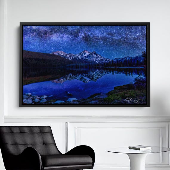 Stanley Lake Night Sky, Idaho Astro Photography Art Print