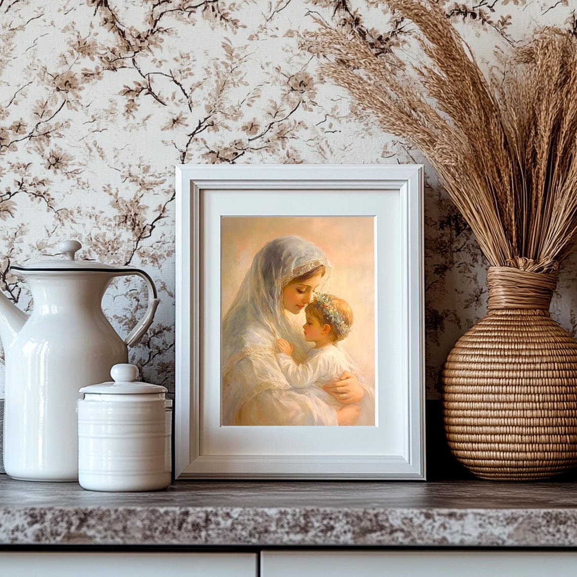 Madonna And Child Virgin Mary Tender Vintage Religious Mother Poster - Image 4