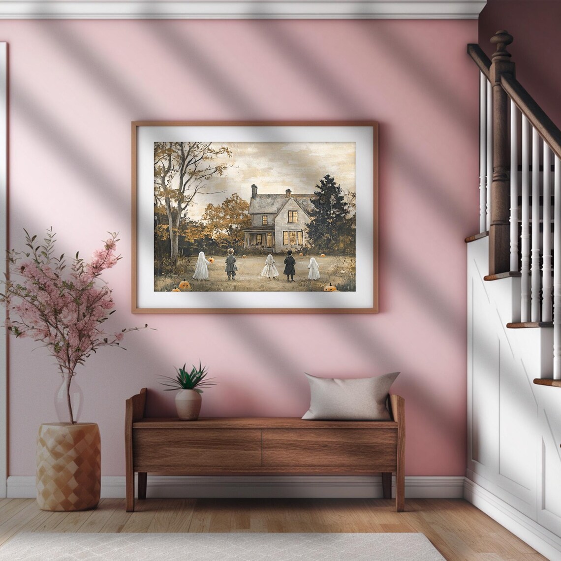 Haunted House Vintage Halloween Art Print - Image 2