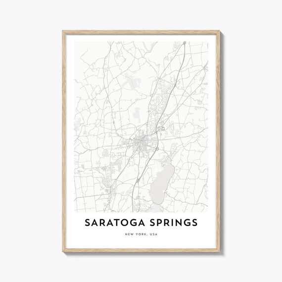 Saratoga Springs New York USA Minimalist City Line Map Art Poster