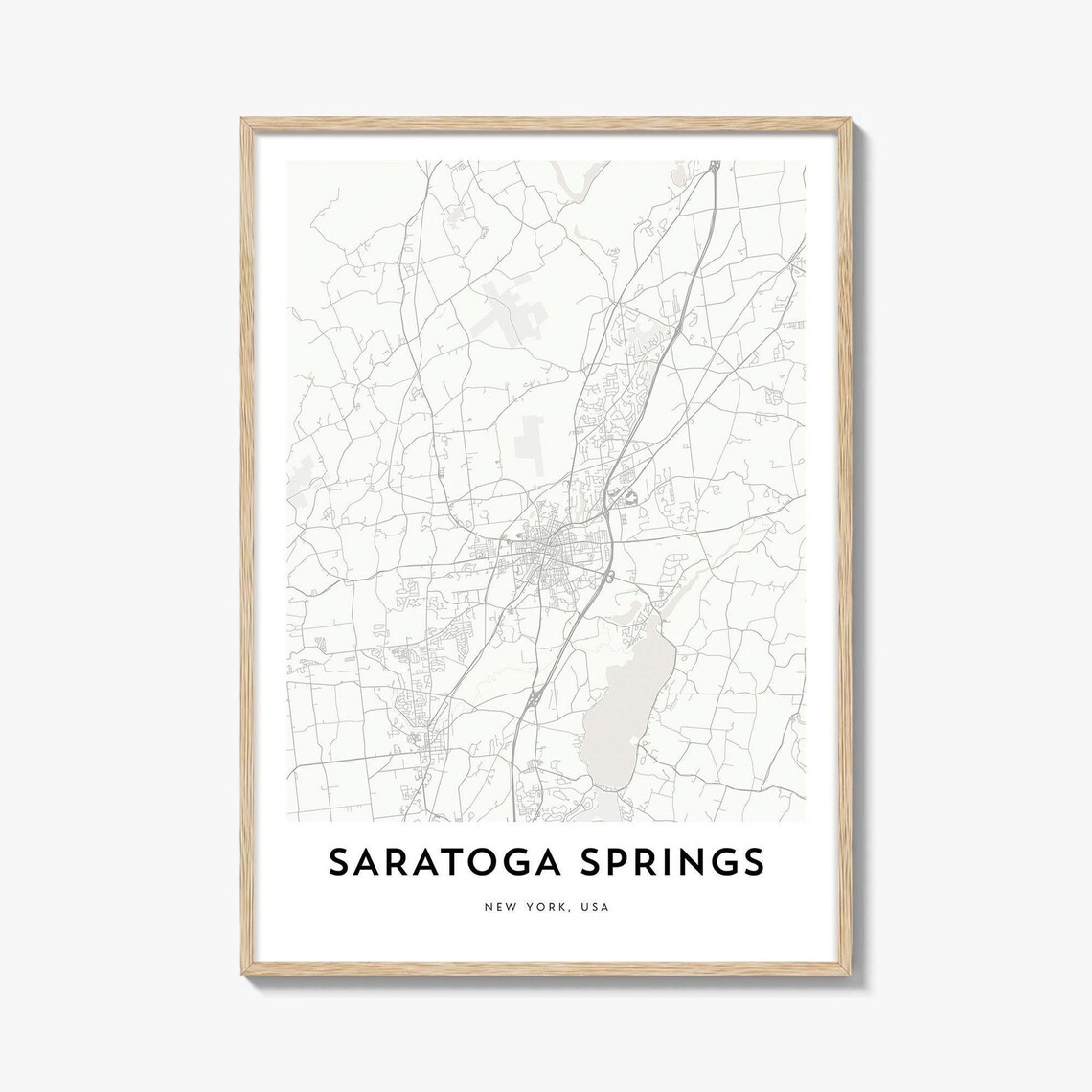 Saratoga Springs New York USA Minimalist City Line Map Art Poster