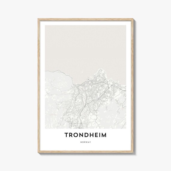 Trondheim Norway Detailed Minimalist Street Map Art Travel Poster