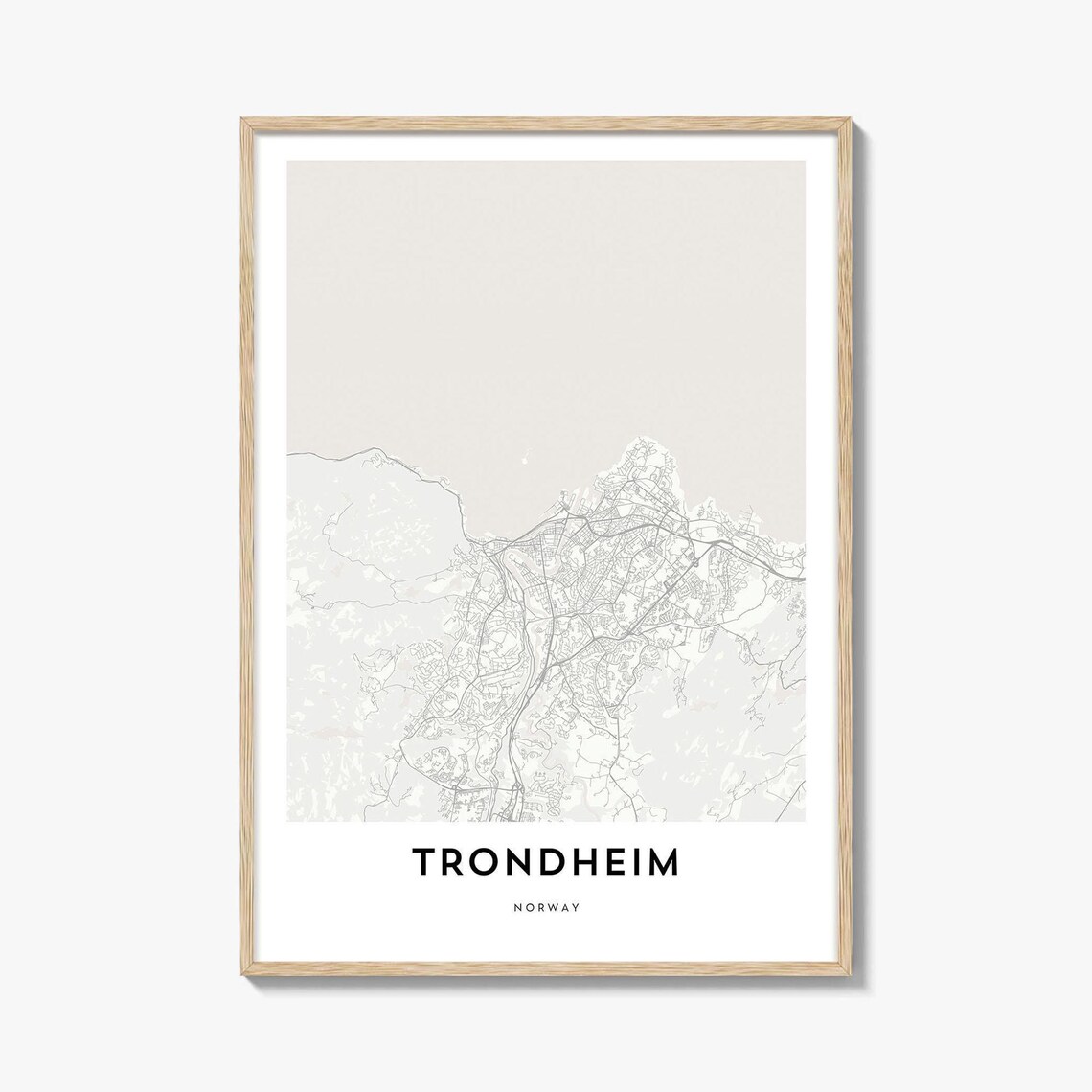 Trondheim Norway Detailed Minimalist Street Map Art Travel Poster