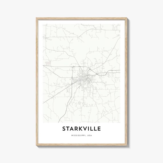 Starkville Mississippi Minimalist City Street Map Wall Poster