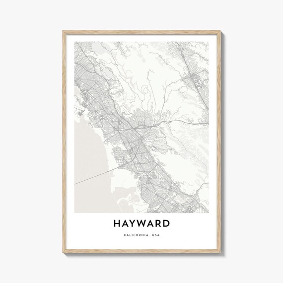 Hayward California USA Minimalist City Map Line Art Travel Poster