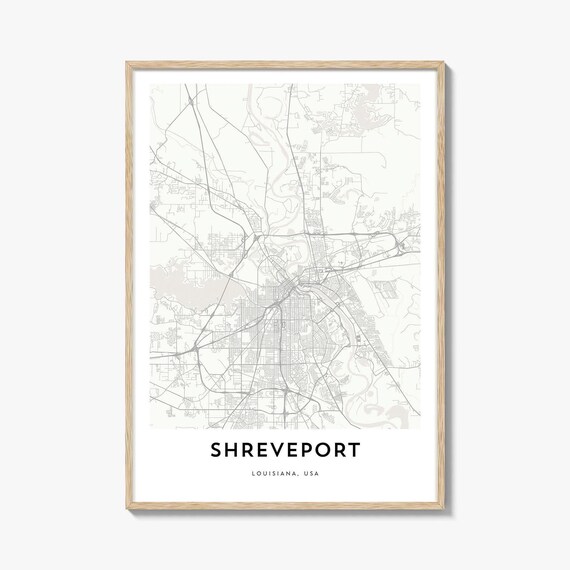 Shreveport Louisiana USA Minimalist City Street Map Art Poster
