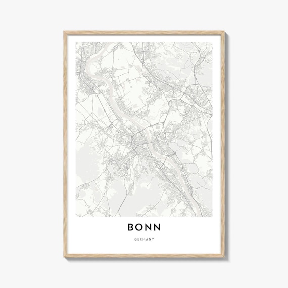Bonn Germany Minimalist City Street Map Art Poster for Home Decor