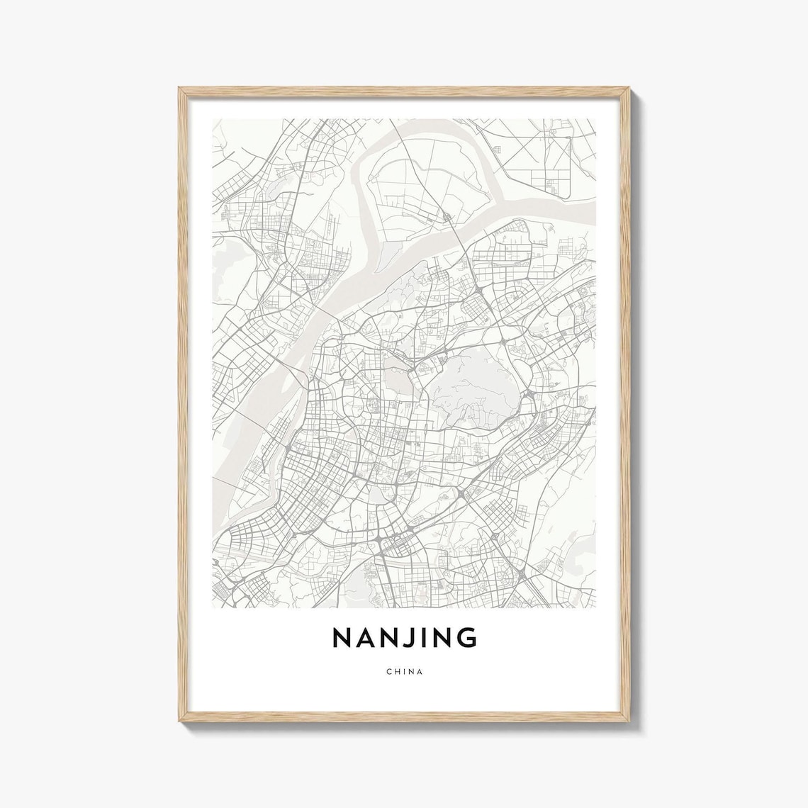Nanjing China Minimalist Street Map City Artwork Gift Poster