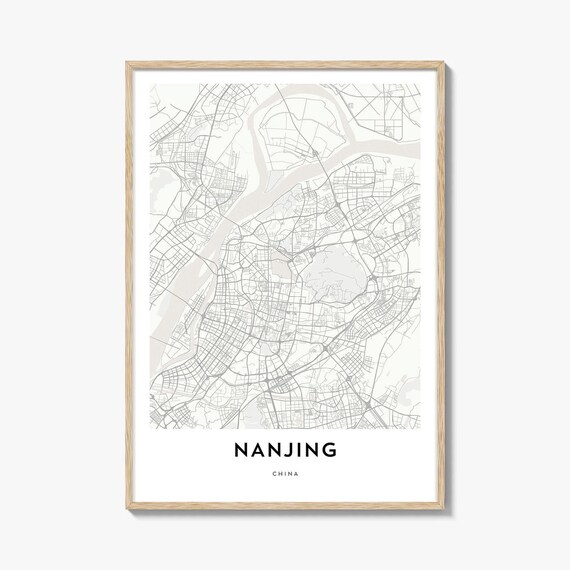 Nanjing China Minimalist Street Map City Artwork Gift Poster