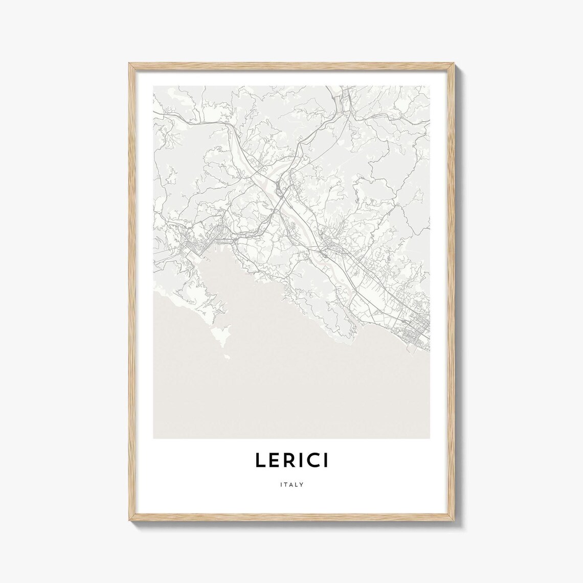 Lerici Italy Coastal Minimalist City Map Street Line Art Poster