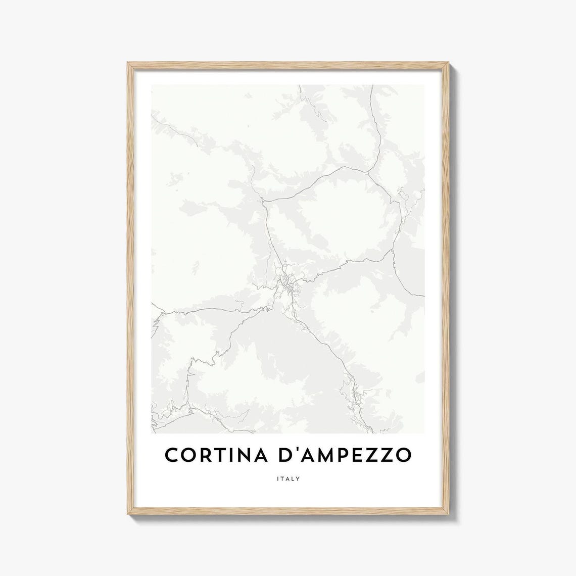 Cortina DAmpezzo Italy Dolomites Minimalist City Map Wall Decor Poster