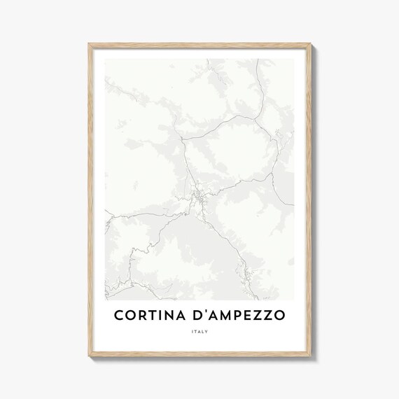 Cortina DAmpezzo Italy Dolomites Minimalist City Map Wall Decor Poster