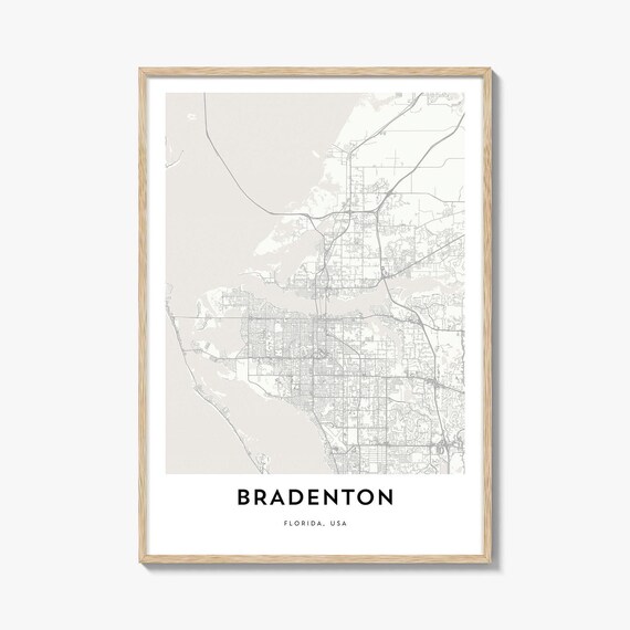 Bradenton Florida Minimalist Modern City Map Home Decor Poster