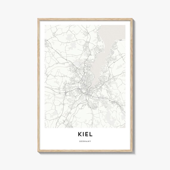 Kiel Germany Elegant Minimalist City Street Map Travel Poster