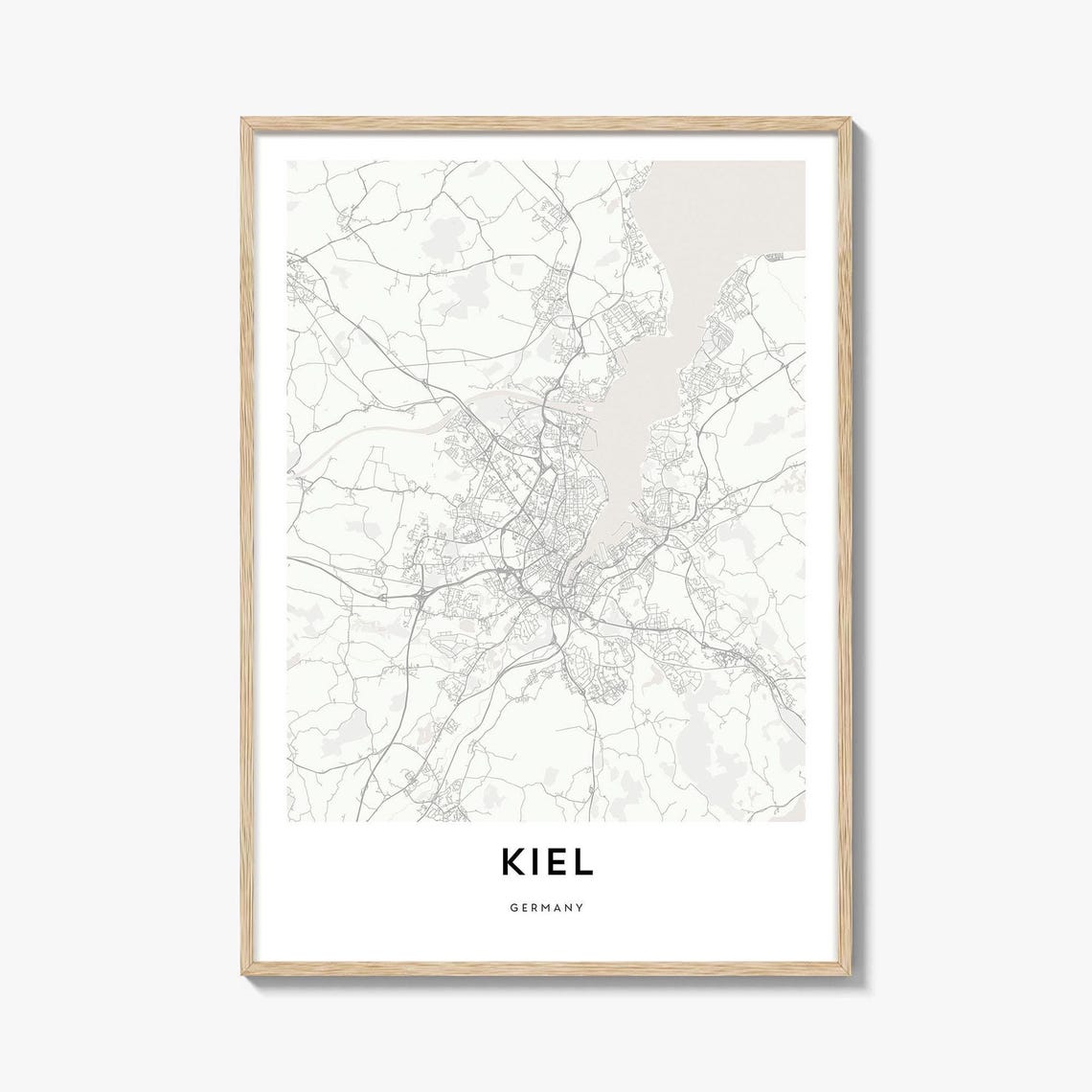 Kiel Germany Elegant Minimalist City Street Map Travel Poster