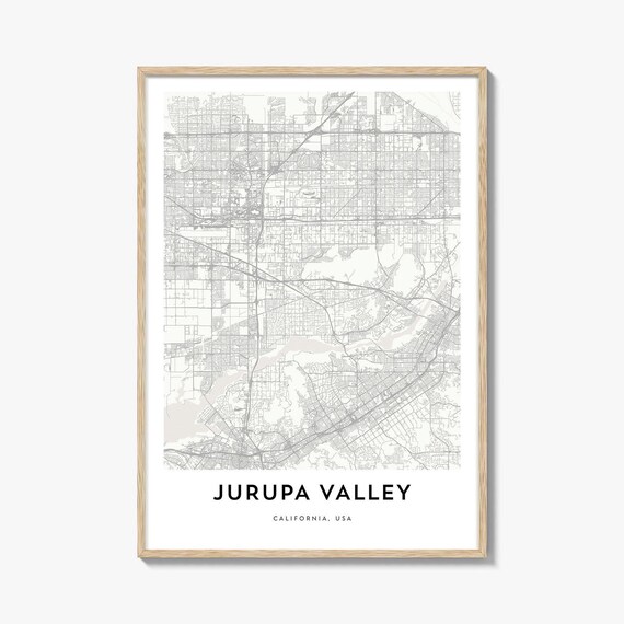 Jurupa Valley California USA Minimalist Street Map City Poster