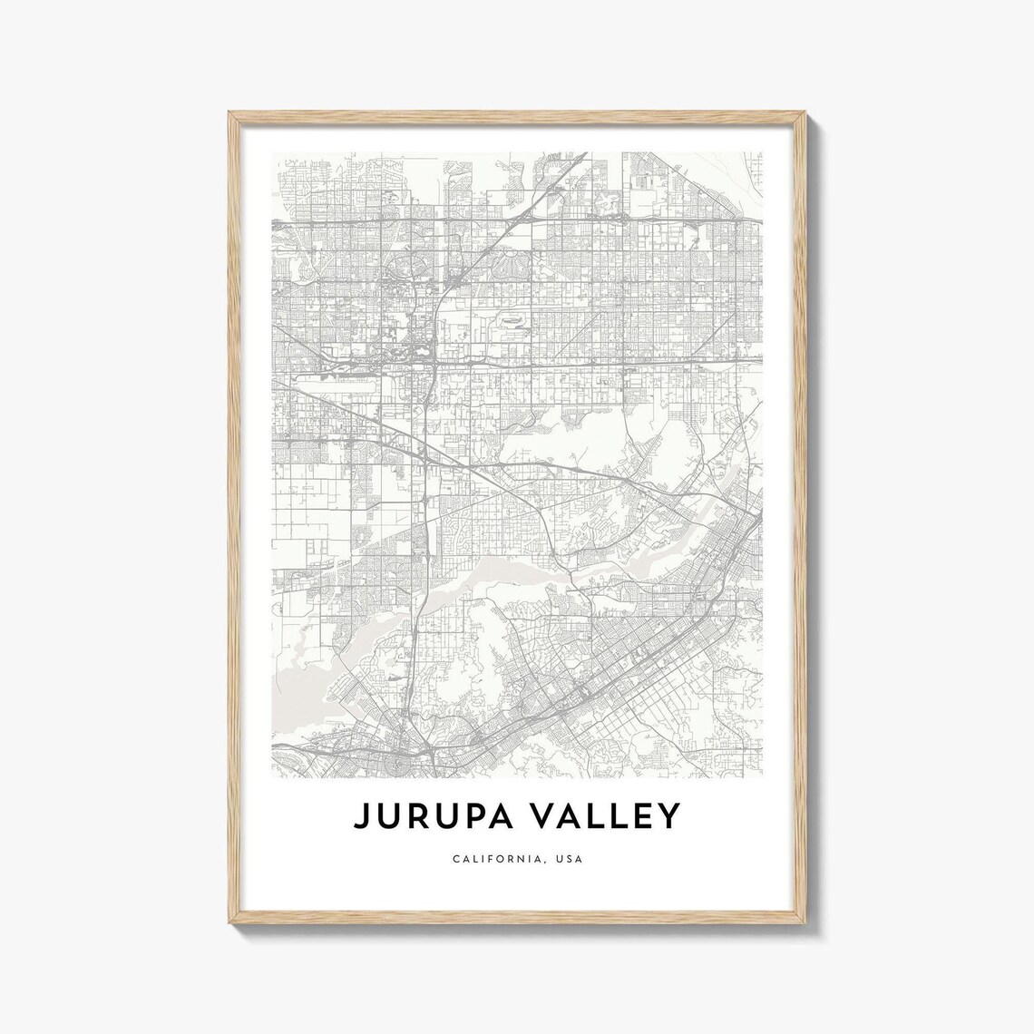 Jurupa Valley California USA Minimalist Street Map City Poster