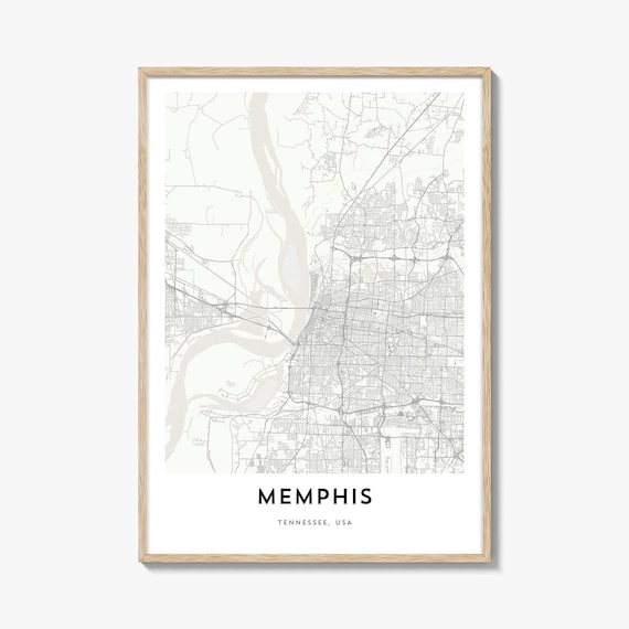 Memphis Tennessee USA Minimalist Street Map City Artwork Poster