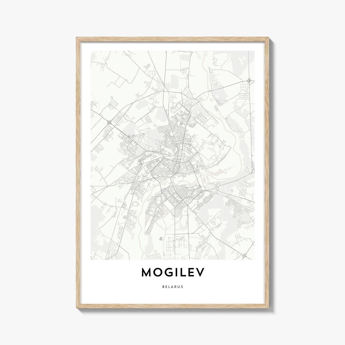 Mogilev Belarus Minimalist City Street Map Eastern Europe Travel Poster