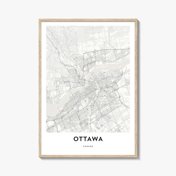 Ottawa Canada Minimalist City Street Map Art Poster for Home
