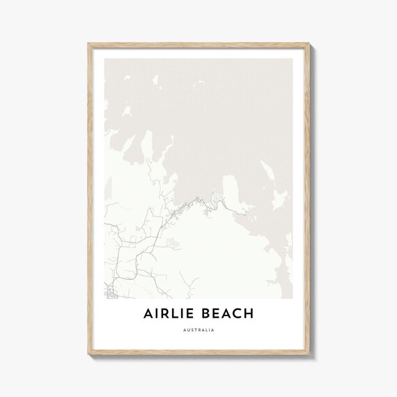 Airlie Beach Australia Minimalist City Street Map Line Art Poster