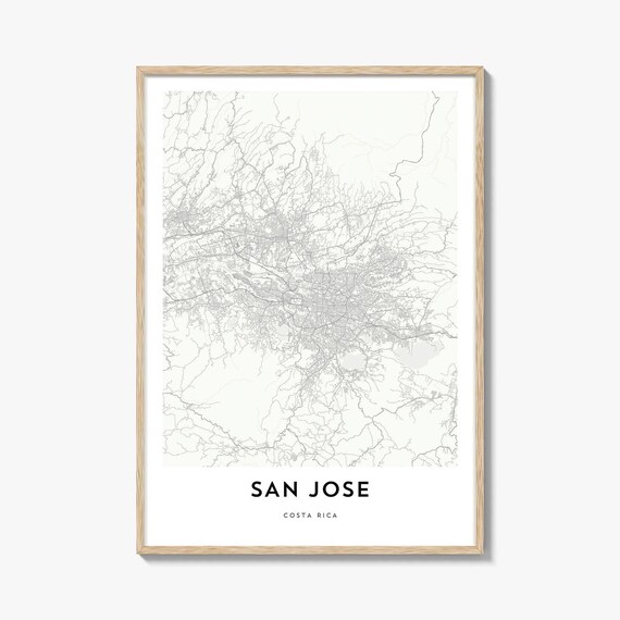 San Jose Costa Rica Minimalist Capital City Map Poster Home Decor