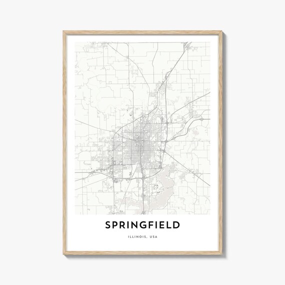 Minimalist Springfield Illinois City Street Map Gift Poster Art