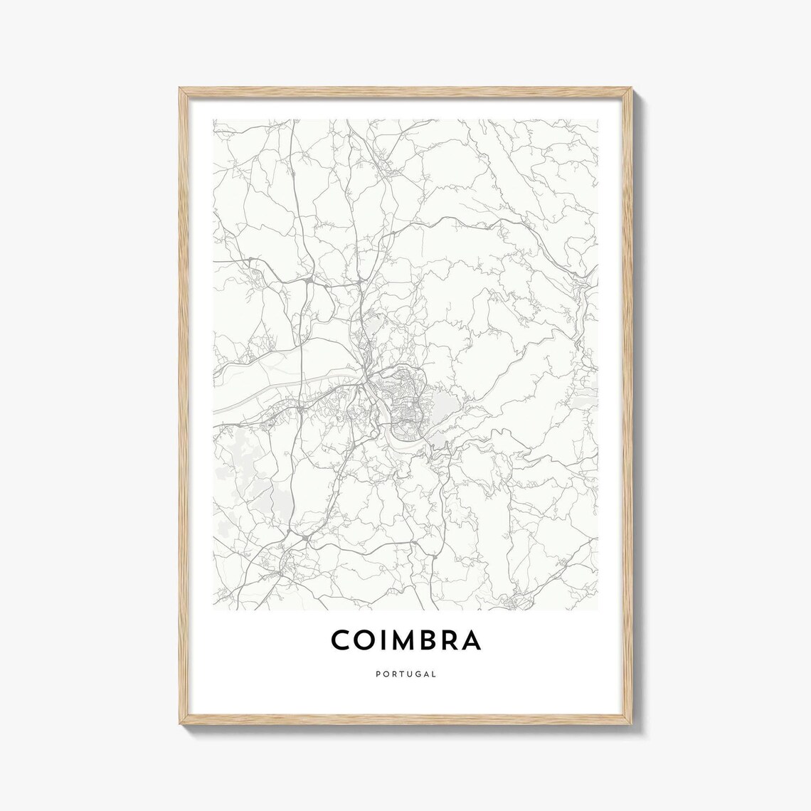 Coimbra Portugal University City Minimal Street Map Art Poster