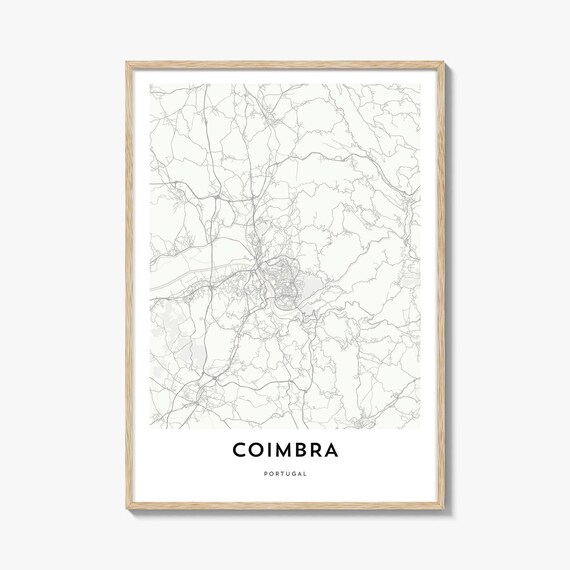 Coimbra Portugal University City Minimal Street Map Art Poster