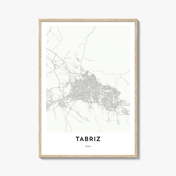 Tabriz Iran Minimalist City Street Map Elegant Decor Travel Poster