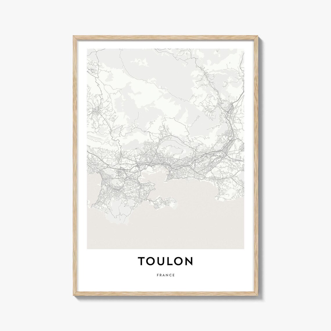 Toulon France Mediterranean Coast Minimalist City Map Line Art Poster