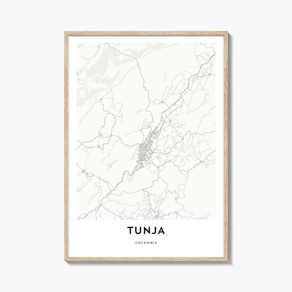 Tunja Colombia Andes Minimalist Street Map Modern Decor Poster
