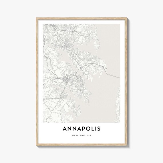 Annapolis Maryland Minimalist City Map Street Line Art Poster