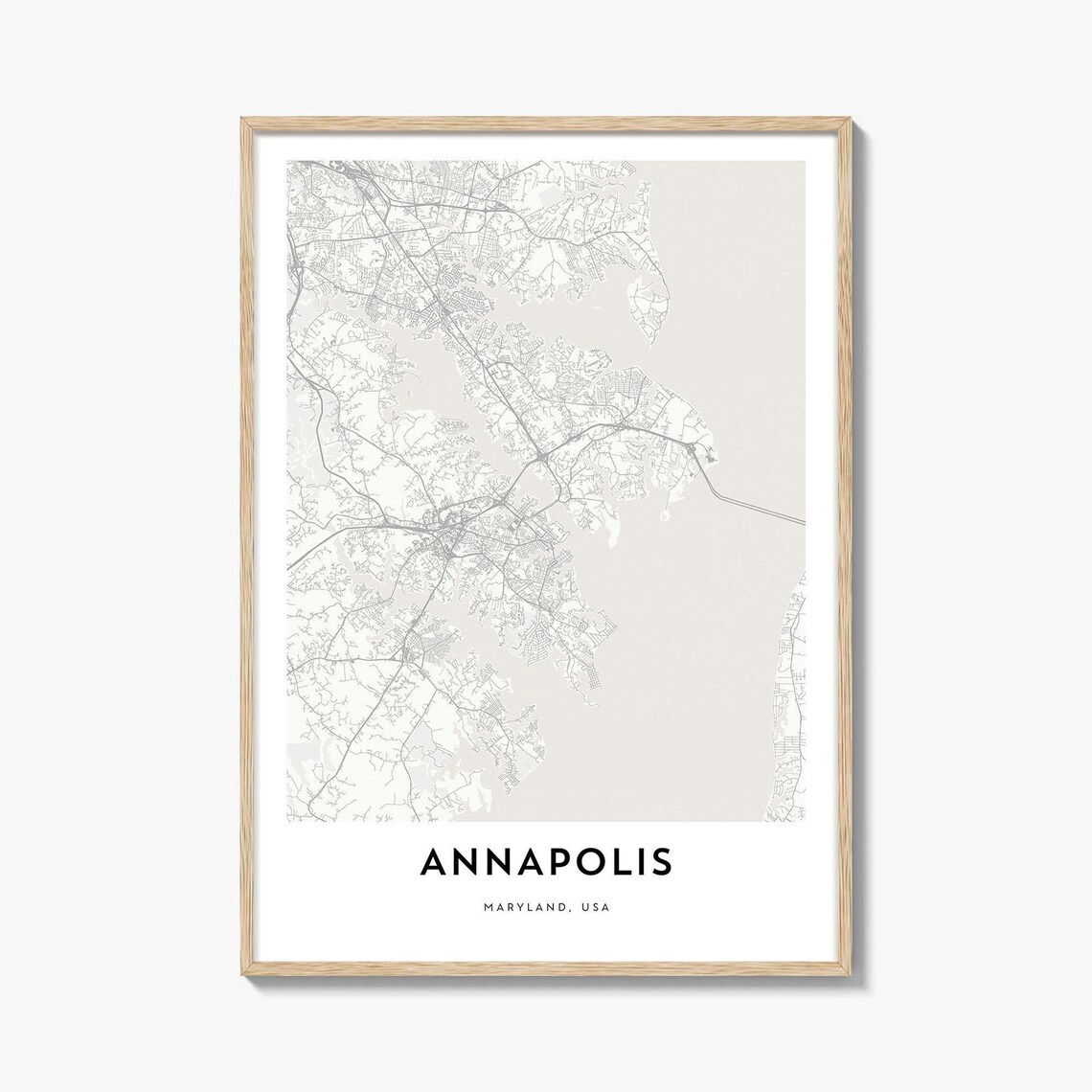 Annapolis Maryland Minimalist City Map Street Line Art Poster