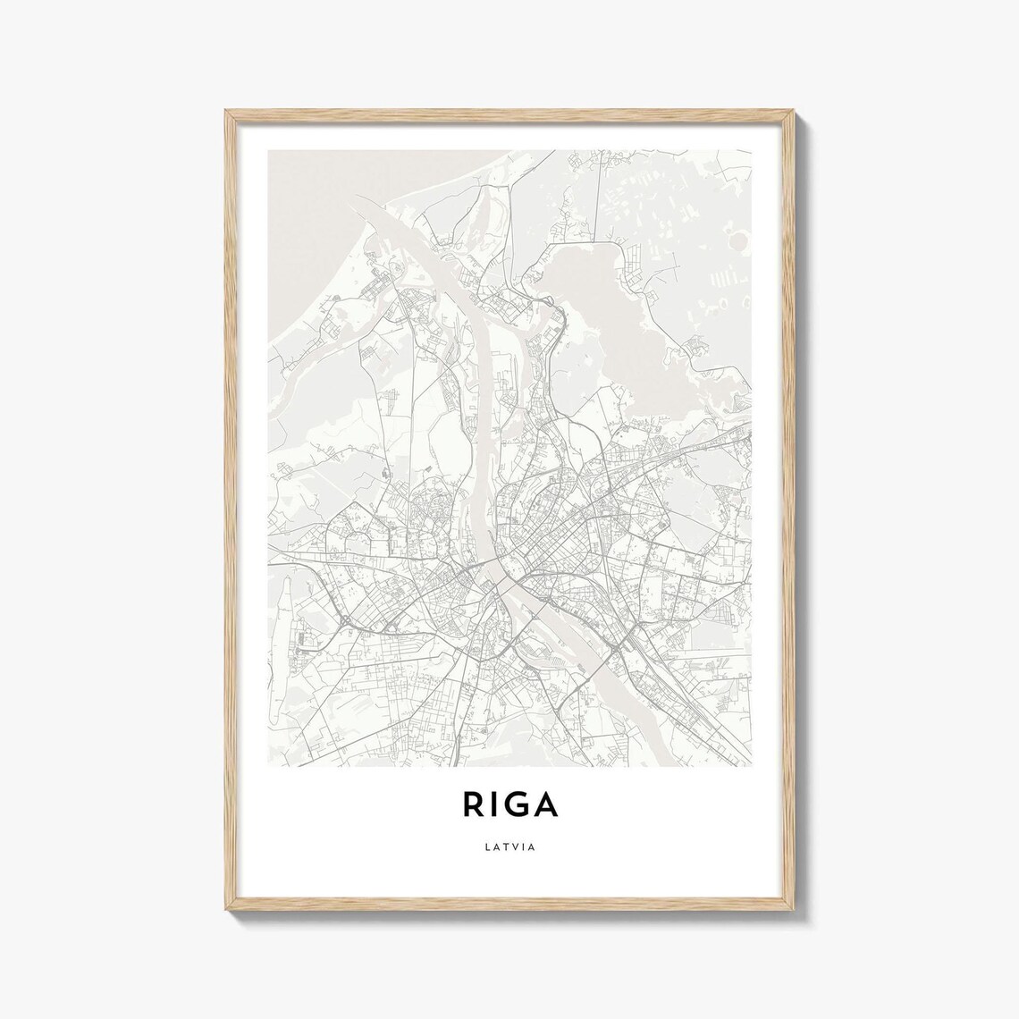 Riga Latvia Minimalist City Street Map Art Poster Baltic Europe