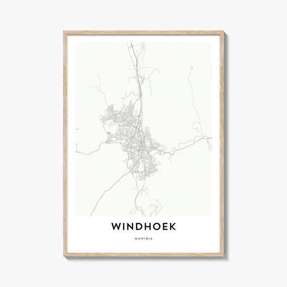 Windhoek Namibia Minimalist City Map Poster Street Art Africa Gift