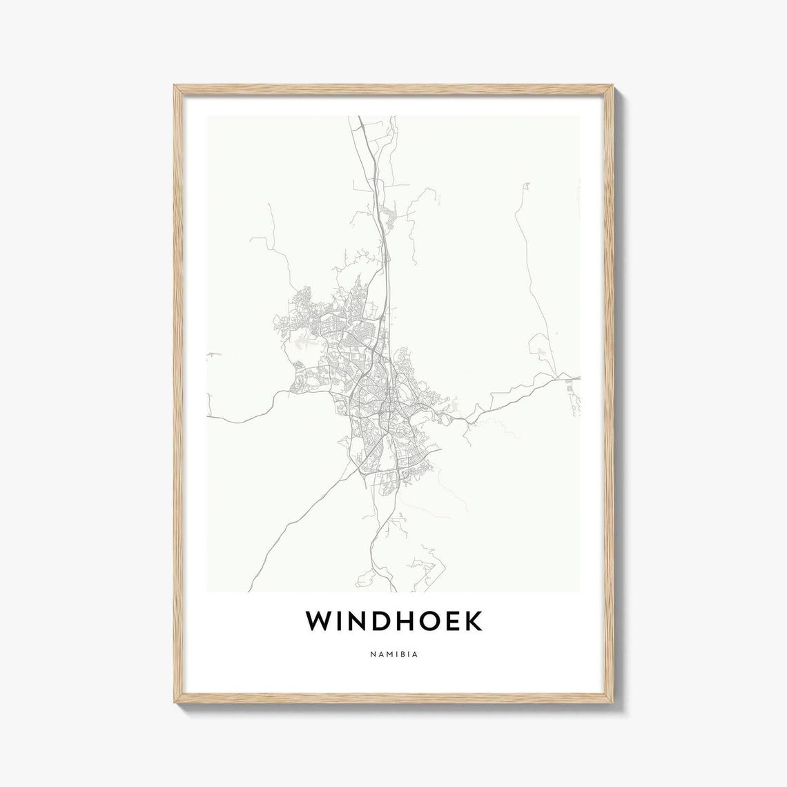 Windhoek Namibia Minimalist City Map Poster Street Art Africa Gift