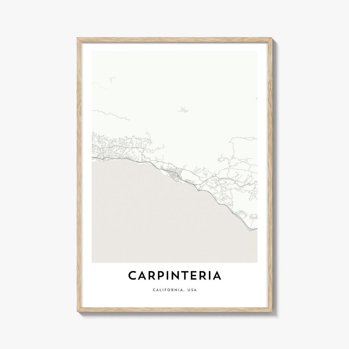 Carpinteria California Minimalist Coastal City Map Art Poster