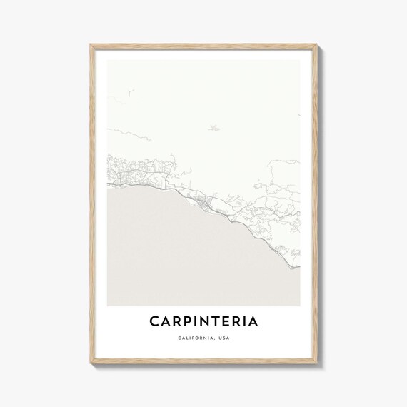 Carpinteria California Minimalist Coastal City Map Art Poster